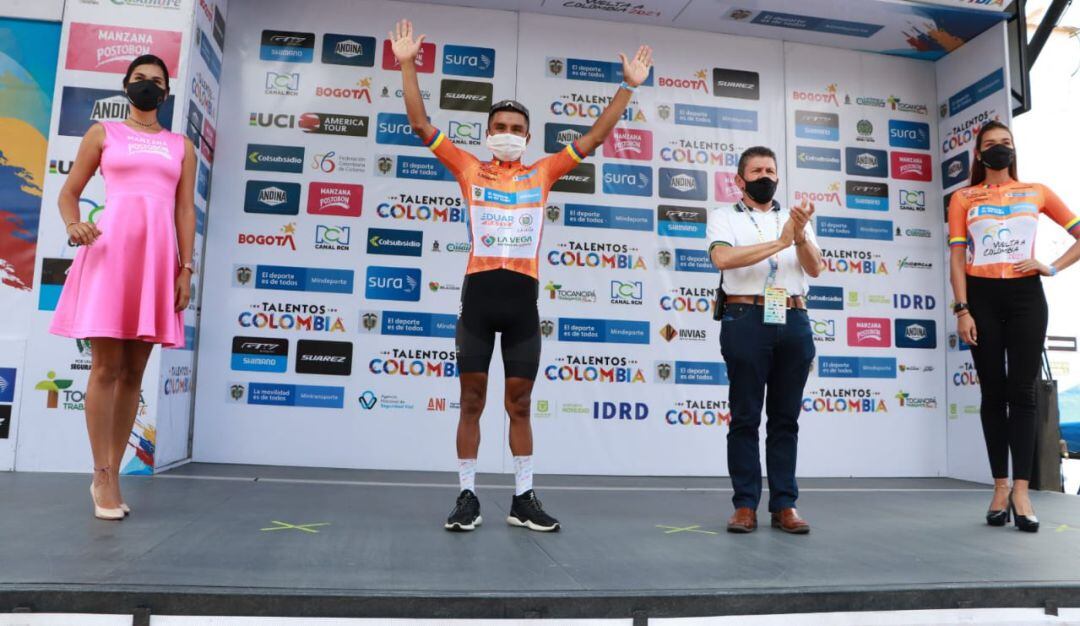 Yesid Pira, líder de la clasificación general de la Vuelta a Colombia.