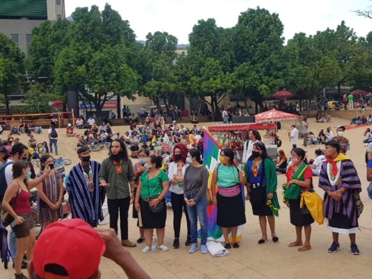 Marcha indígena se hizo sentir por el buen comportamiento en Medellín