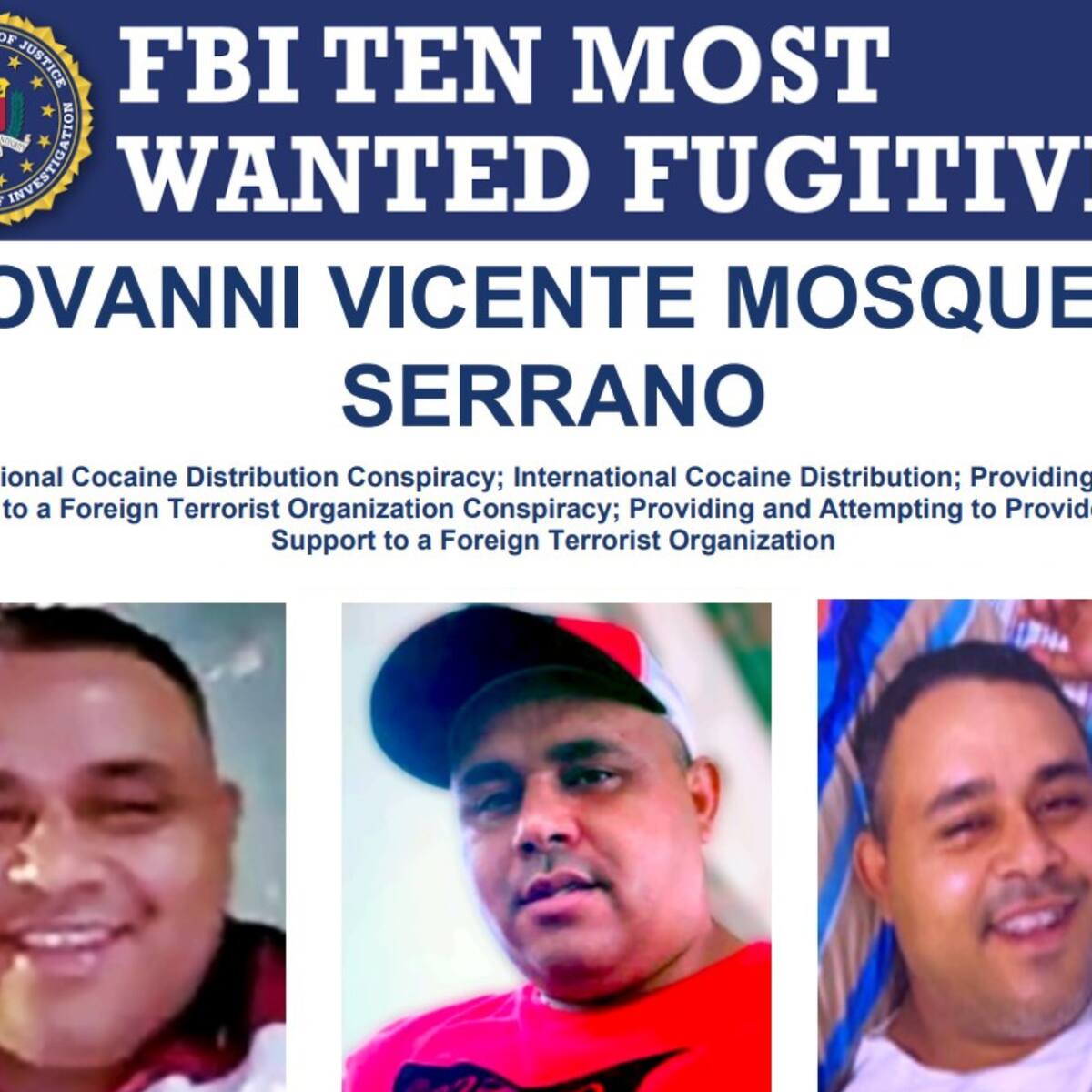 Estados Unidos ofrece 3 millones de dólares por líder del Tren de Aragua