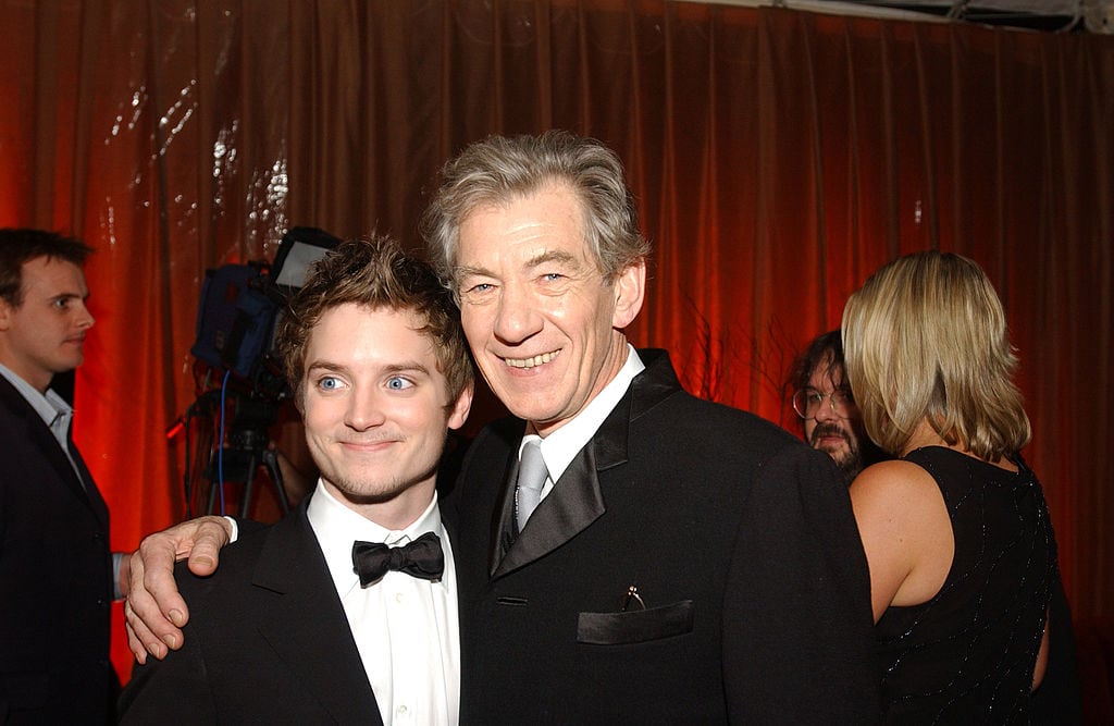 Elijah Wood & Sir Ian McKellen during The 59th Annual Golden Globe Awards - New Line After Party at Beverly Hills Hilton in Beverly Hills, California, United States. (Photo by J. Vespa/WireImage for InStyle Magazine)
