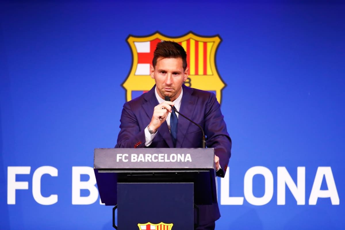 Lionel Messi en su despedida del Barcelona
