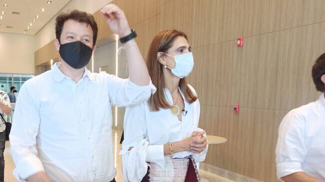 Angela María Orozco durante su visita a Barranquilla