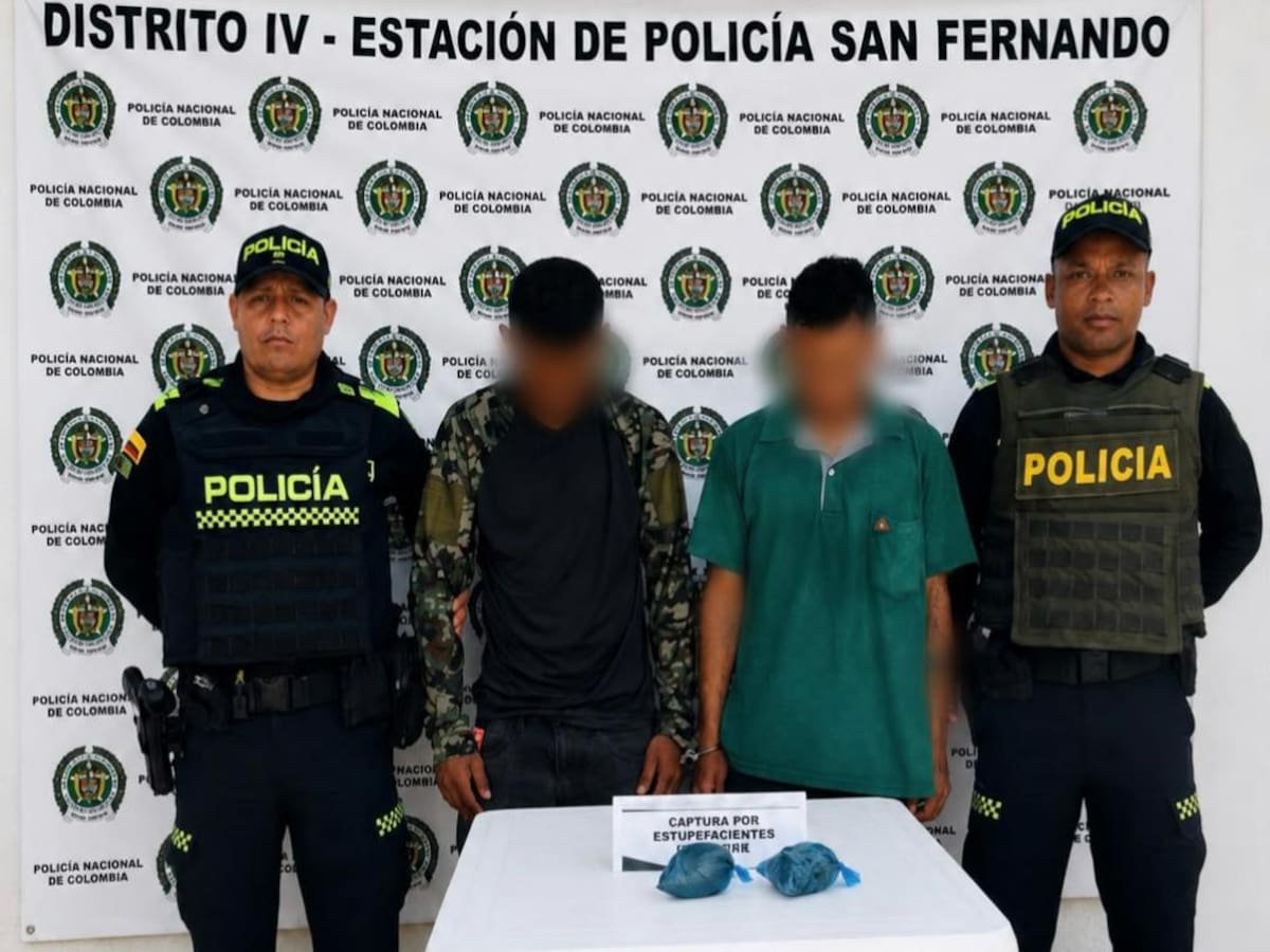 Dos jóvenes detenidos en el sur de Bolívar por presunto tráfico de estupefacientes