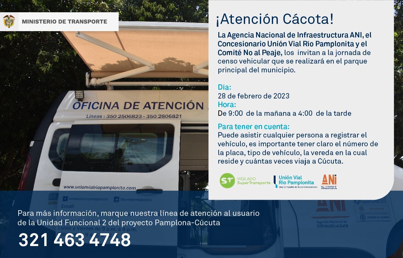 Censo vehicular para seis municipios