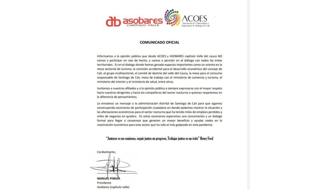 Comunicado oficial