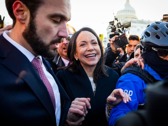 Líder de la oposición venezolana María Corina Machado. Foto: EFE/EPA/JIM LO SCALZO