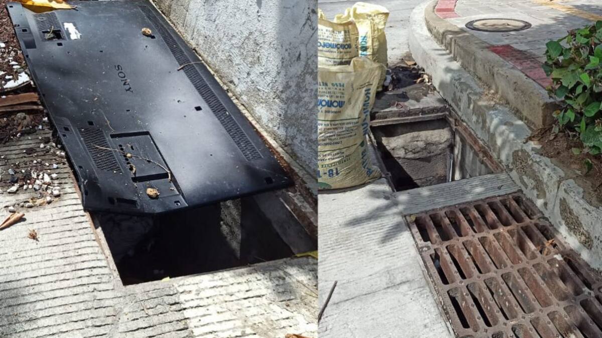 Denuncian hurto de rejillas de canalización de arroyo en Barranquilla