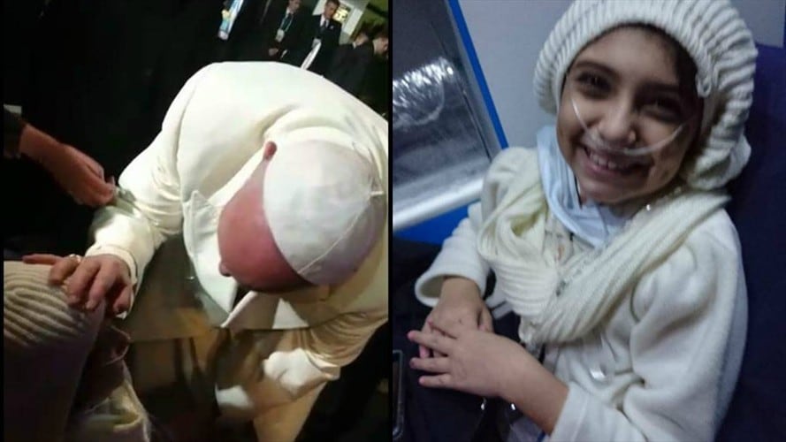 Deisy Barrientos fue bendecida por el papa Francisco. Foto: Cortesía Maira Rincón