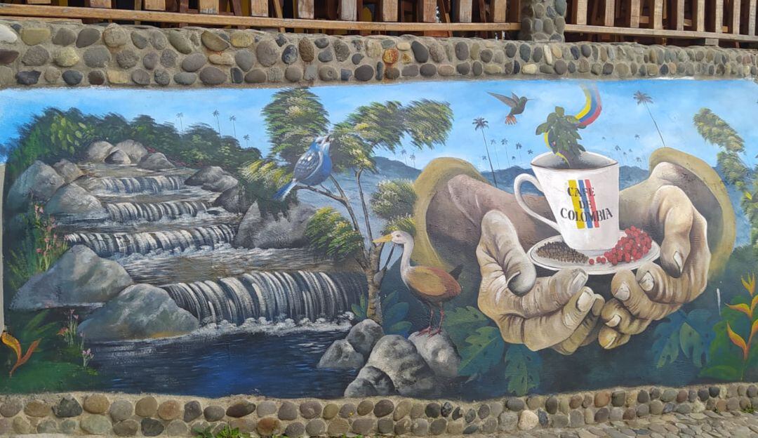 Mural en el municipio de Salento 