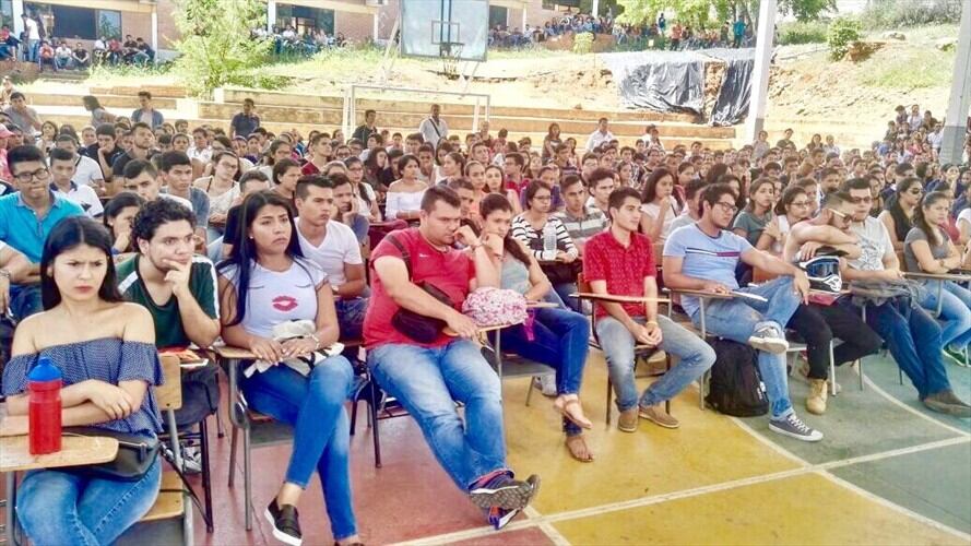 Estudiantes de la Universidad de Pamplona se mantienen en cese de actividades académicas. Foto: Universidad de Pamplona