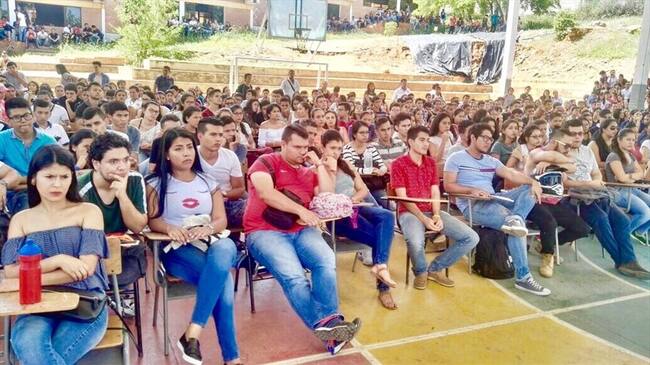 Estudiantes de la Universidad de Pamplona se mantienen en cese de actividades académicas. Foto: Universidad de Pamplona
