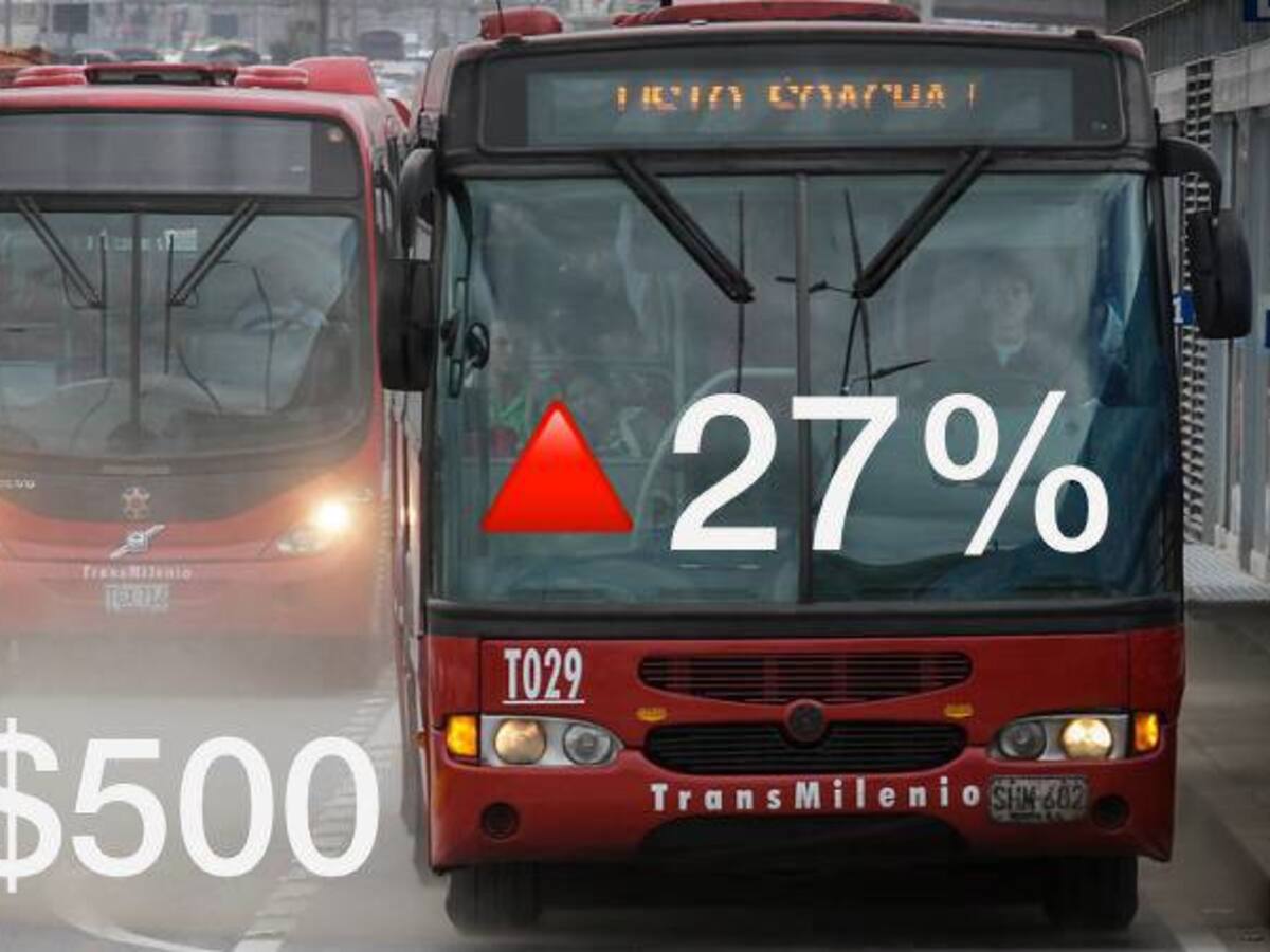 Las cifras del incremento del pasaje en Transmilenio