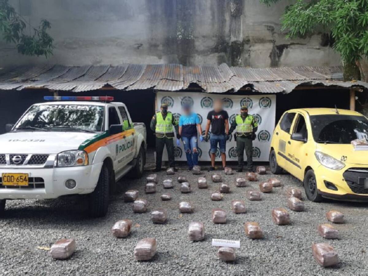 Incautan 80 kilos de marihuana en vías de Caldas
