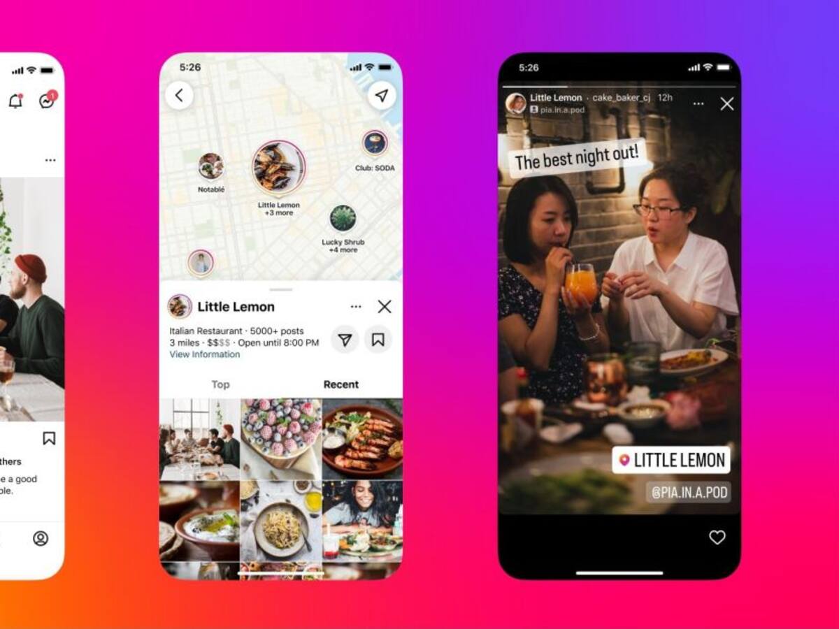 Instagram actualiza su mapa para buscar restaurantes y sitios de interés