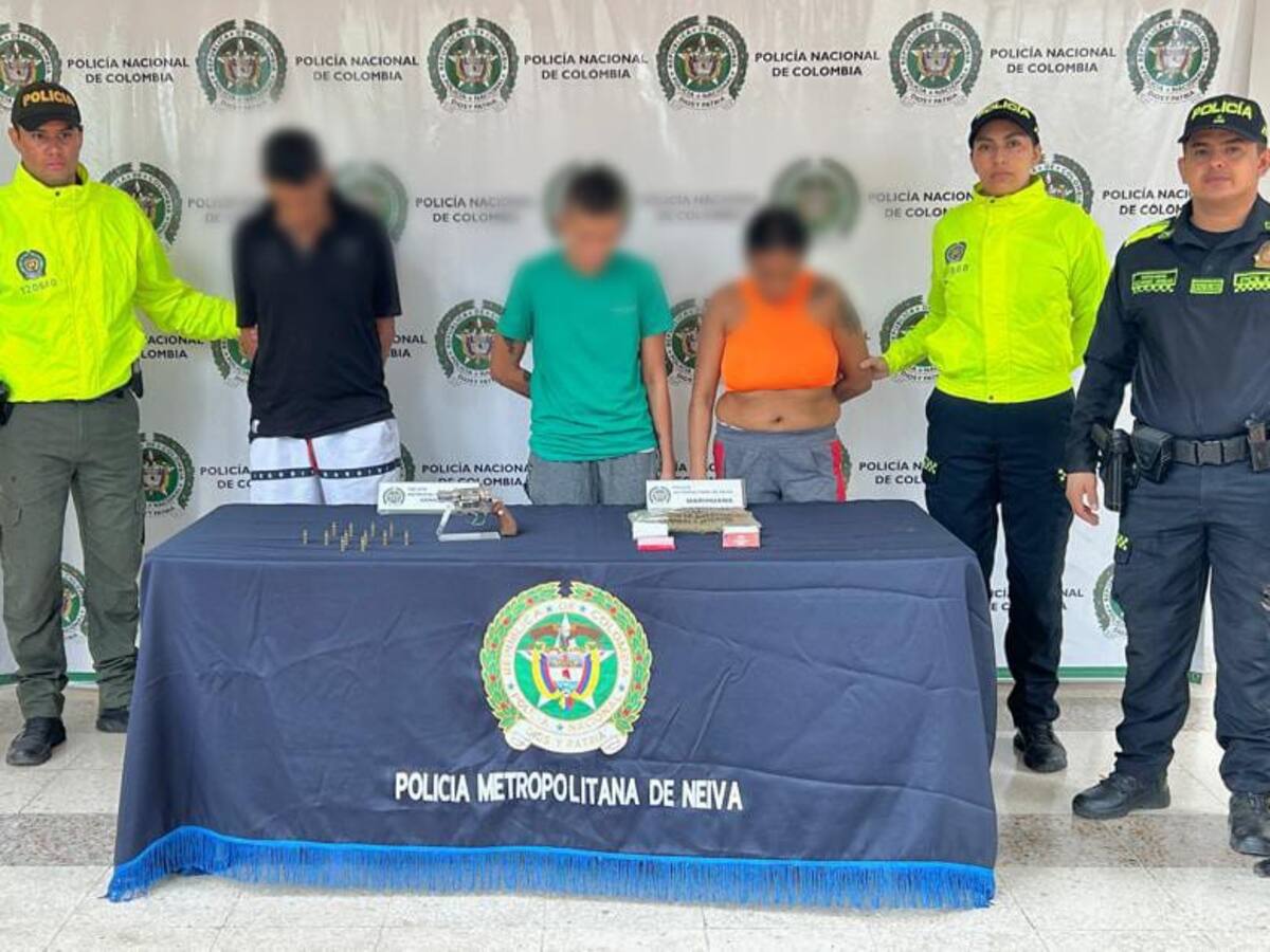 Policía Nacional captura tres personas en la comuna uno de Neiva