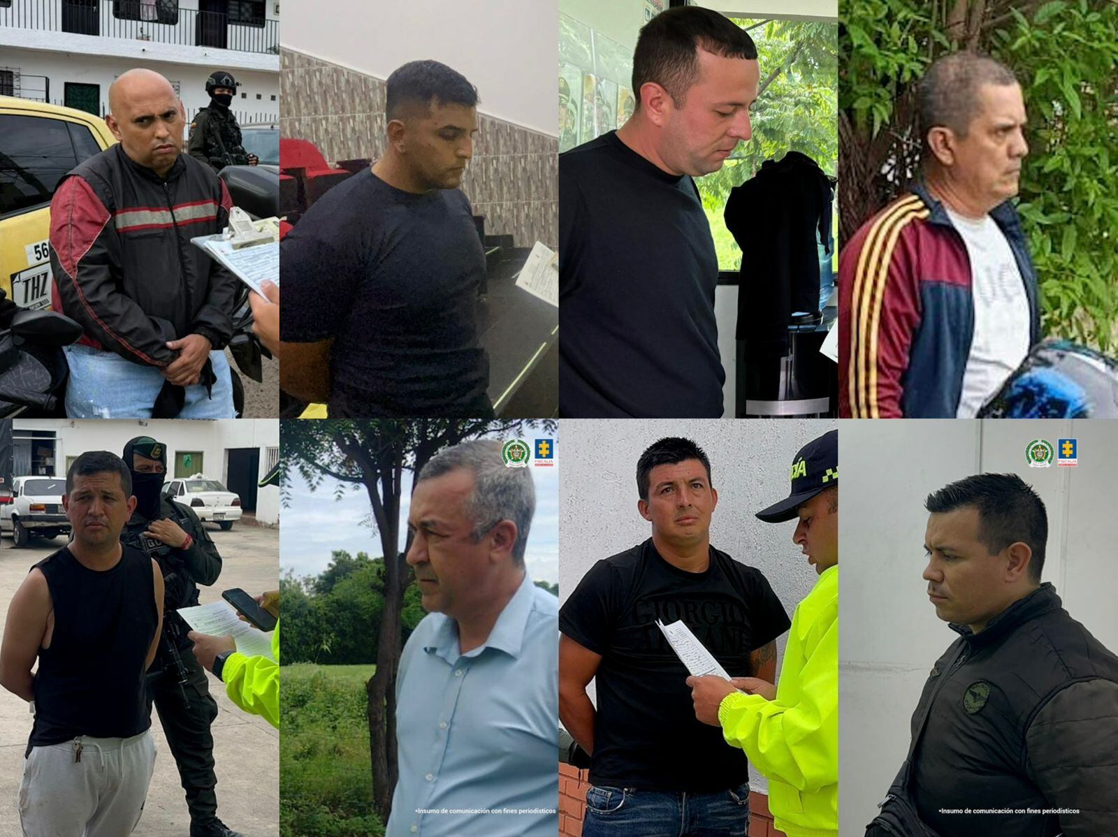 A la cárcel cinco policías y tres civiles por participación en contrabando en zona de frontera. / Foto: Fiscalía.