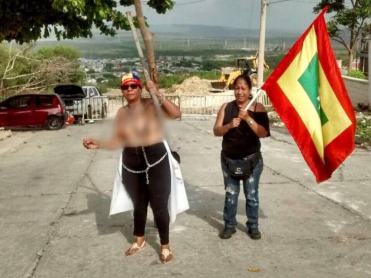 Protesta al desnudo en Barranquilla
