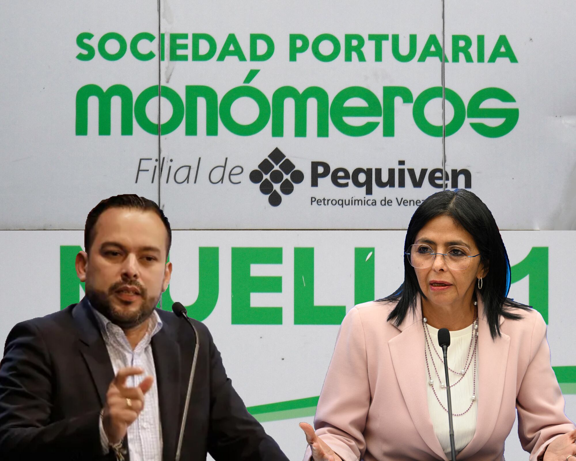 La presidenta interina de Venezuela, Delcy Rodríguez y el ministro de Energía y Minas de Colombia, Edwin Palma(Foto:Caracol Radio / Getty )