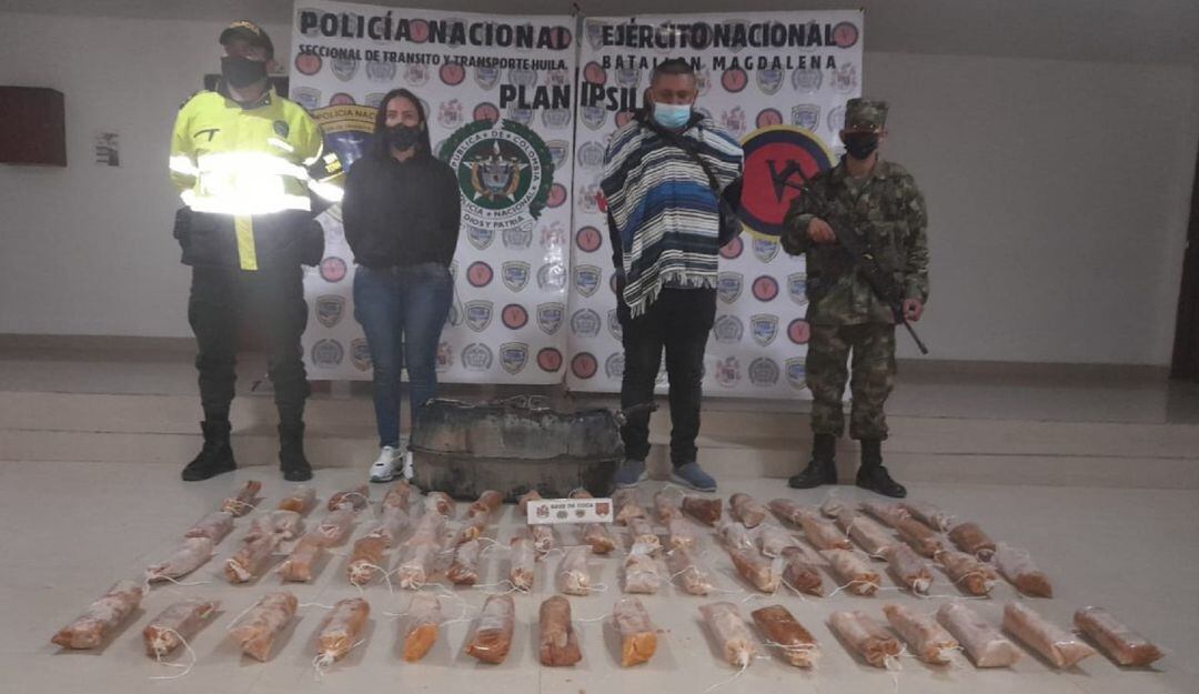 Incautan 111 kilos de estupefacientes en vías del Huila