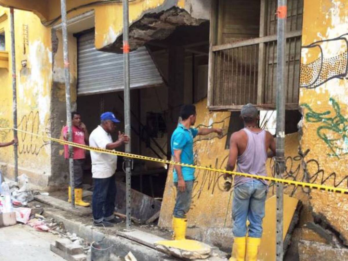 Se desplomó muro de casa que era intervenida en el Centro Histórico de Cartagena