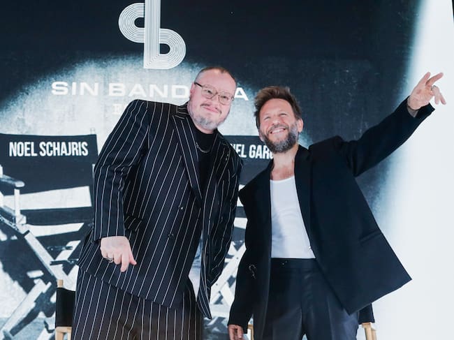 MEXICO CITY, MEXICO - FEBRUARY 4: Leonel Garcia and Noel Schajris of Sin Bandera pose for a photo during a press conference at Hotel St Regis México on February 4, 2026 in Mexico City, Mexico. (Photo by Medios y Media/Getty Images)