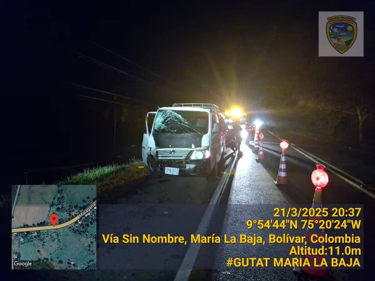 Mujer resultó muerta por accidente de tránsito en zona rural de María La Baja