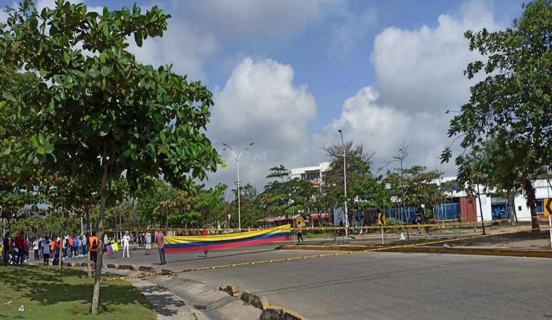 Marcha por el sur de Barranquilla.