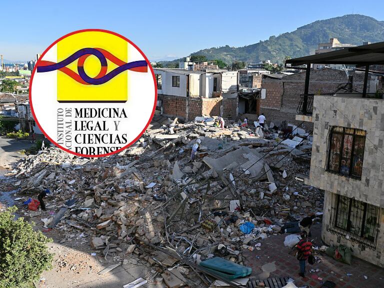 Imagen de referencia | Logo de Medicina Legal y Ciencias Forenses: Pagina Web / Terremoto Colombia: Getty Images.