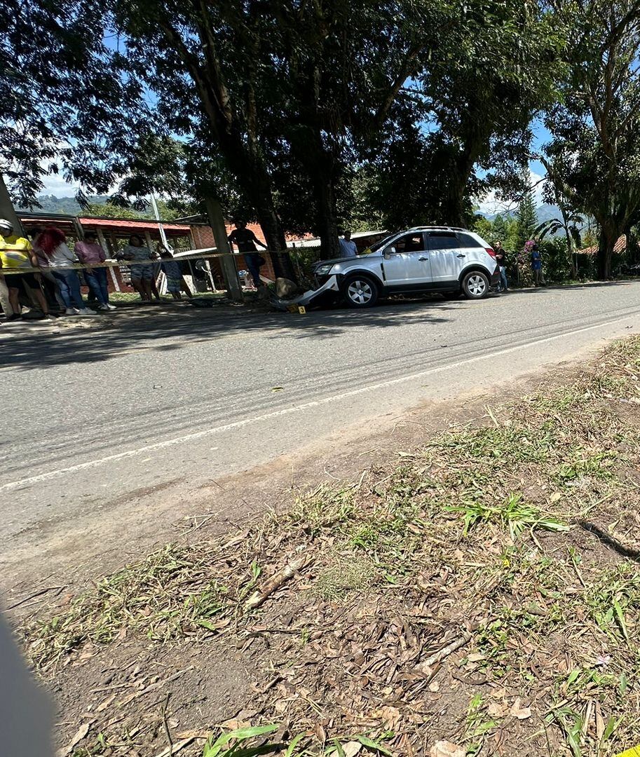 Siniestro vial ocurrido en el municipio de Supía, Caldas. Foto suministrada.