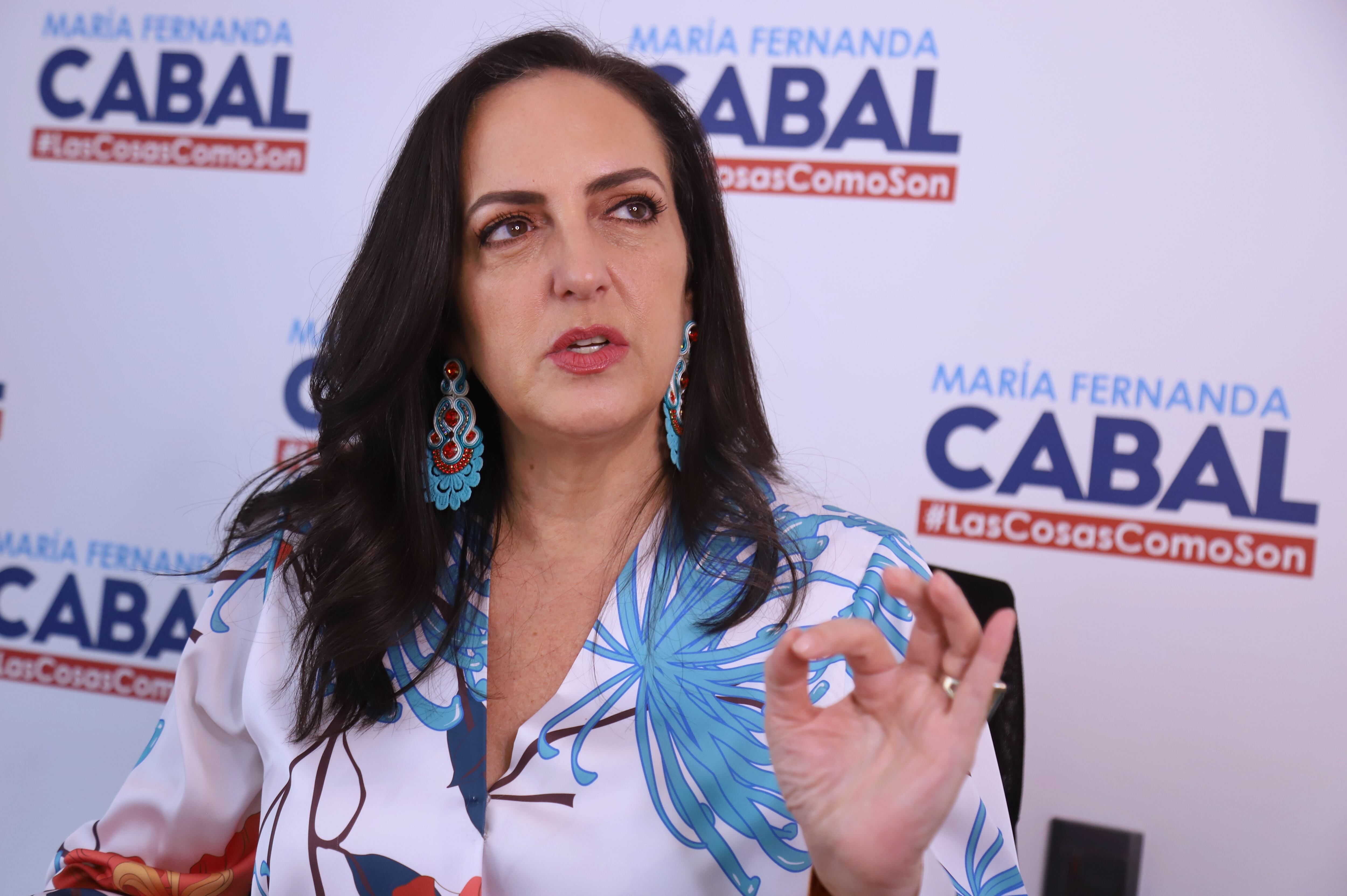 Senadora María Fernanda Cabal habla sobre los resultados de las elecciones presidenciales. Foto: Colprensa