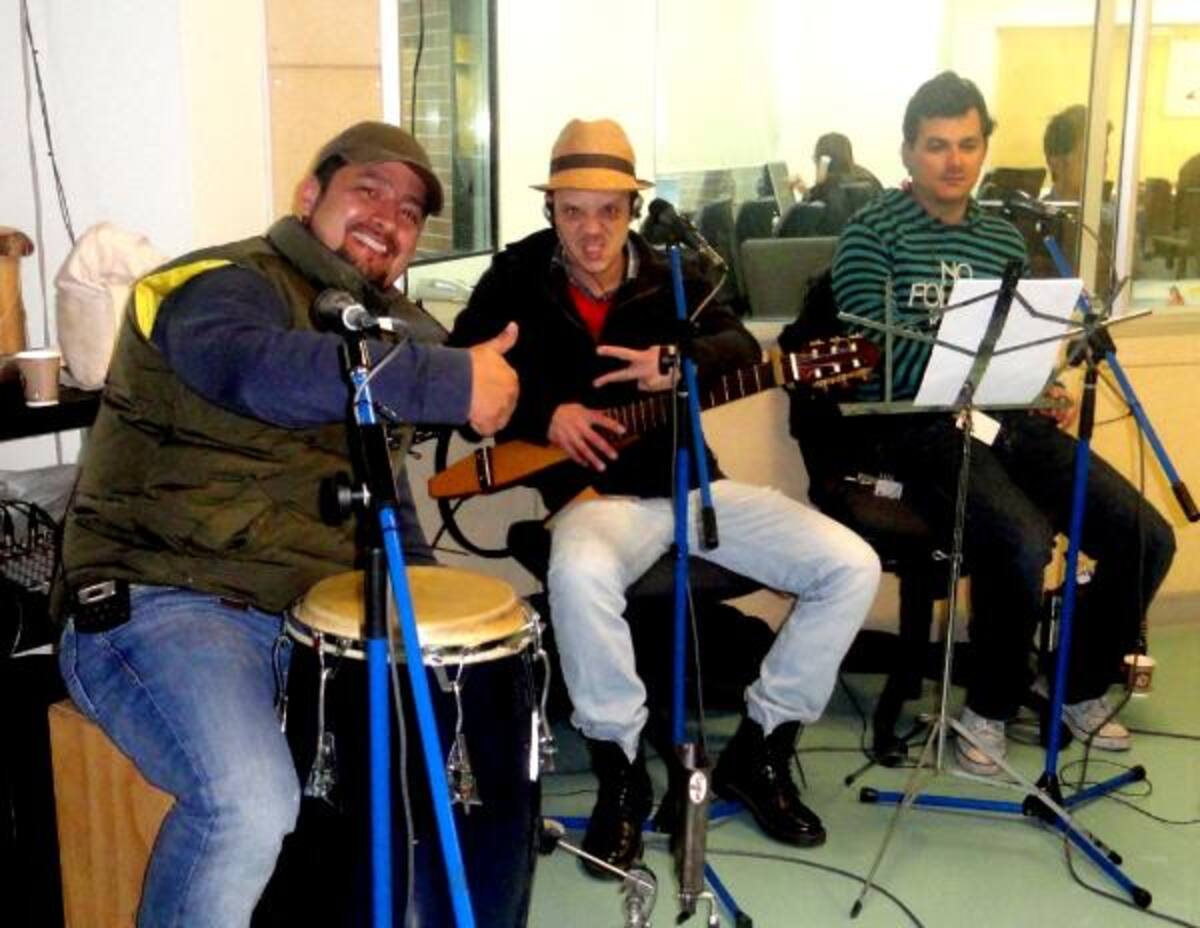 Oscar Delgado, Gigi Posada y Tuto Muñoz. Músicos de La Ventana