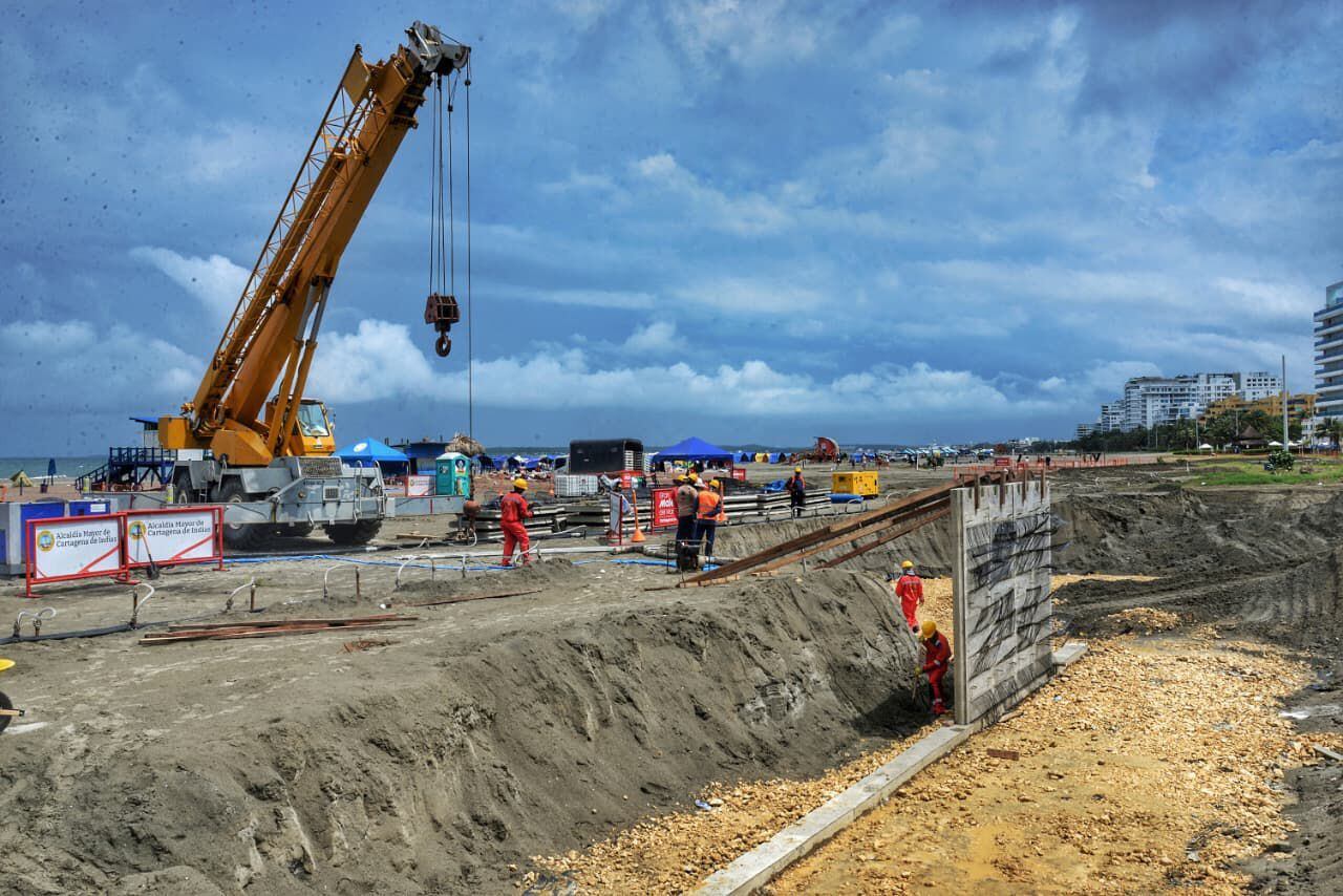 Comenzó construcción del muro de contención de El Malecón del Mar de Cartagena