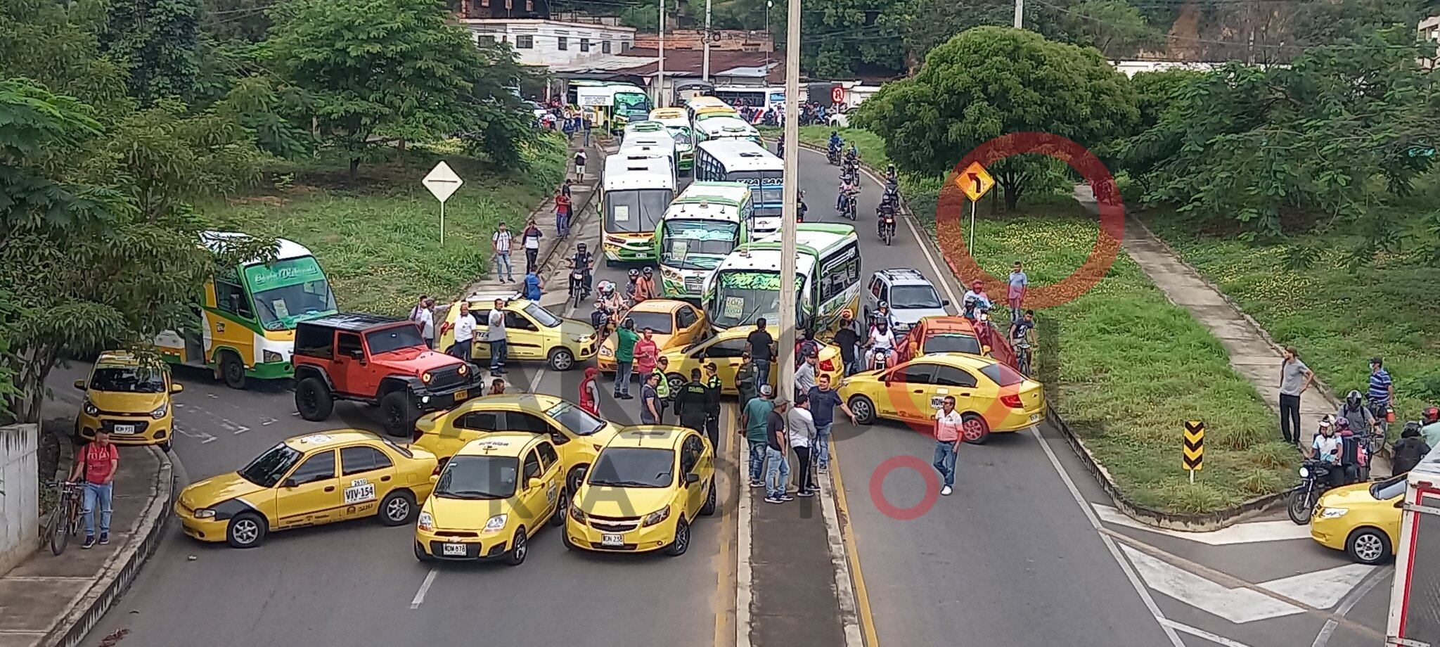 Bloqueo de taxistas en Cúcuta