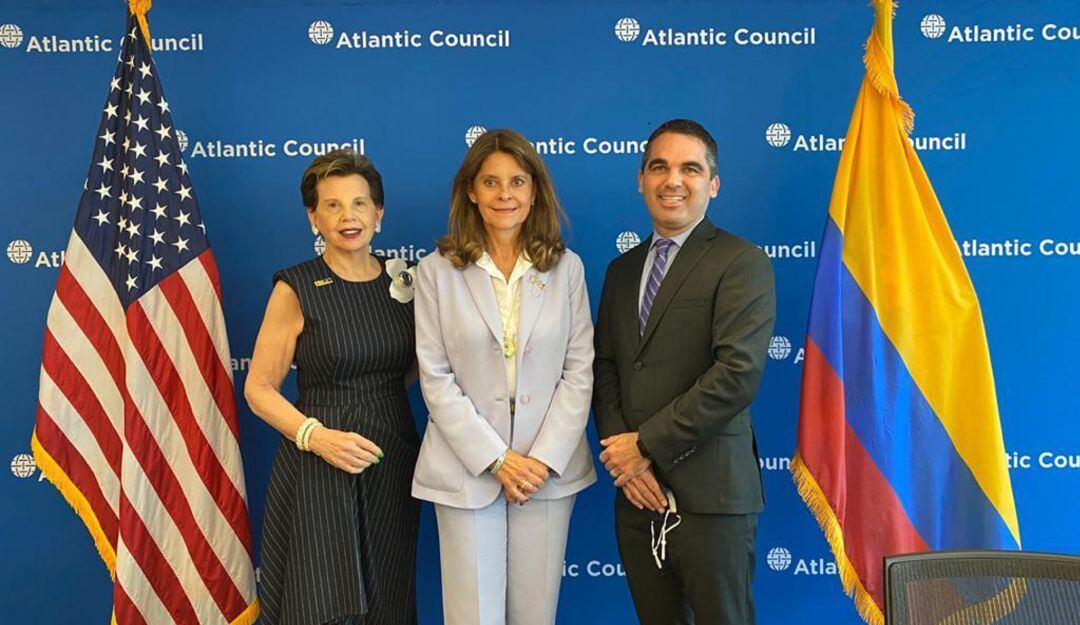 La vicepresidenta y canciller, Marta Lucía Ramírez, durante su visita al Atlantic Council.