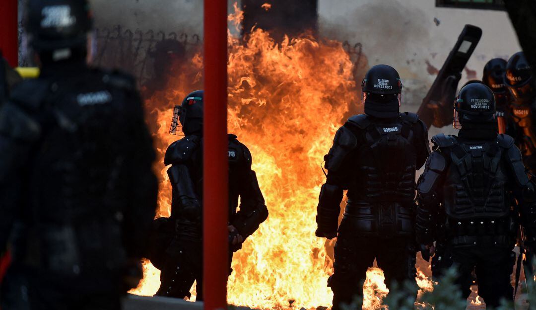 Enfrentamientos en las manifestaciones en Colombia