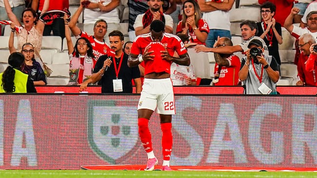Jhon Durán anota su primer gol oficial con el Benfica en Europa League: Video y próximos partidos(Photo by Gualter Fatia/SNS Group via Getty Images)