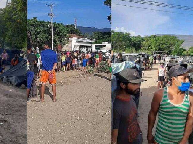 Migrantes protestaron en la frontera pidiendo paso a Venezuela