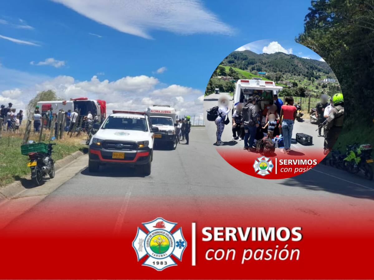 Un bus con 18 pasajeros se accidenta en Yarumal; seis sufrieron lesiones