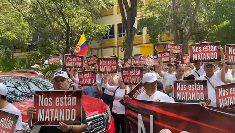 Marcha de los comerciantes (Cortesía)