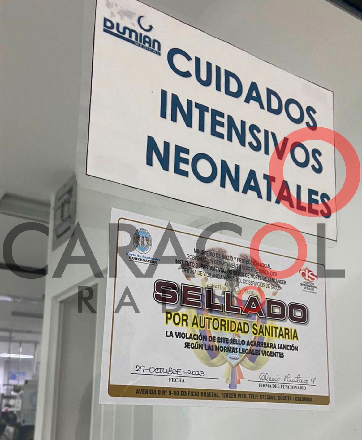 UCI Dumián neonatal cerrada