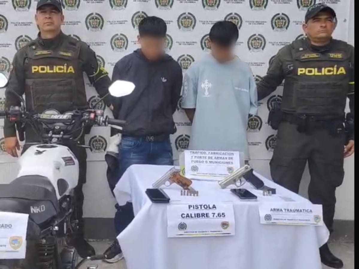Capturan a dos presuntos delincuentes armados en la Ruta 45, en Gigante, Huila