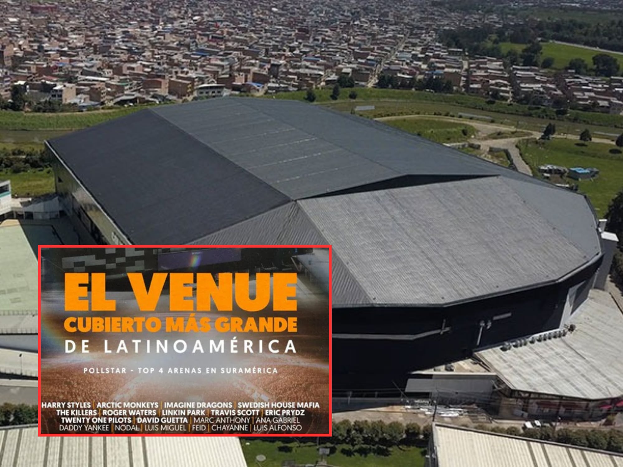 Vista aérea del Coliseo MedPLus. Foto: Coliseo MedPLus