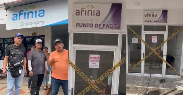 Comunidad de Santa Rosa bloqueó las puerta de la empresa. // Cortesía