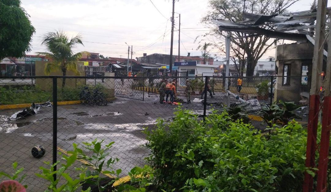 Así quedaraon las instalaciones del Batallón de Infantería N°21.