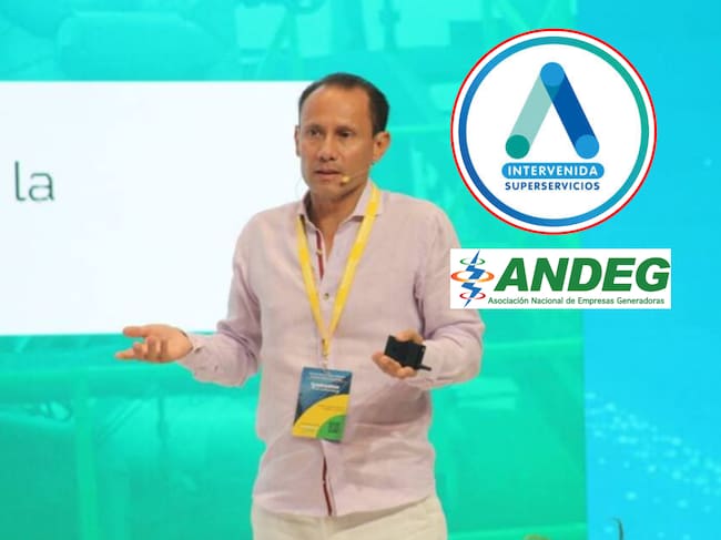 Alejandro Castañeda, cortesía de ANDEG. Logo de Air-e Intervenida y logo de Andeg.