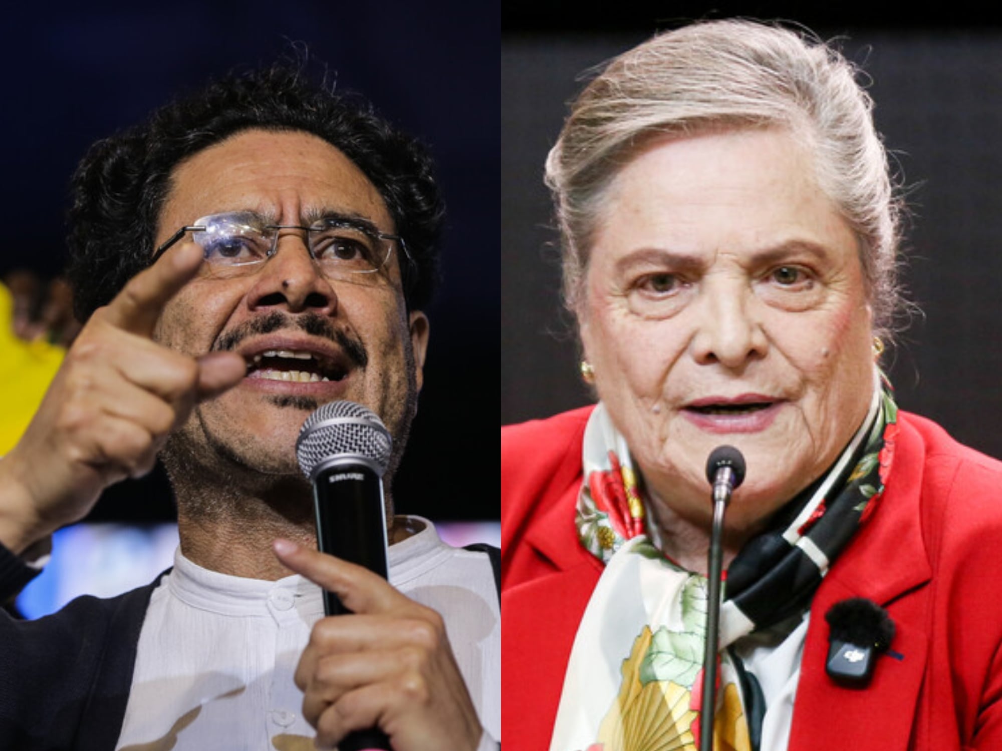 Iván Cepeda y Clara López. Fotos: (Colprensa - Catalina Olaya) / (Colprensa - Lina Gasca)