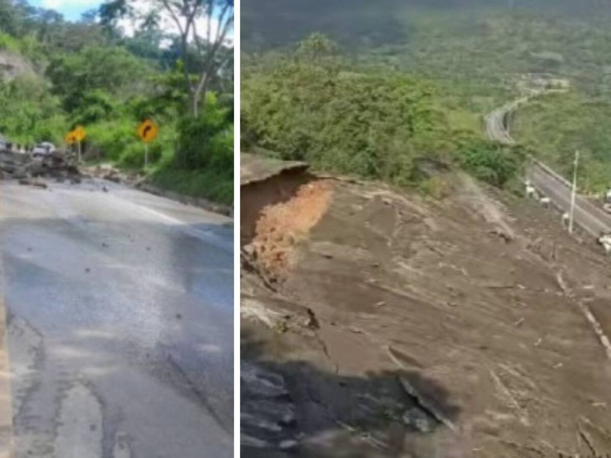 Cierre nocturno en la vía Bucaramanga - Barrancabermeja por desprendimiento de rocas