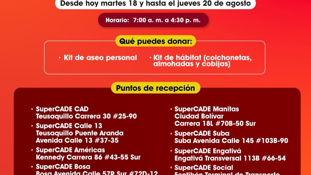 Alcaldía habilita nueve SuperCADE de Bogotá para recibir ayudas por terremoto