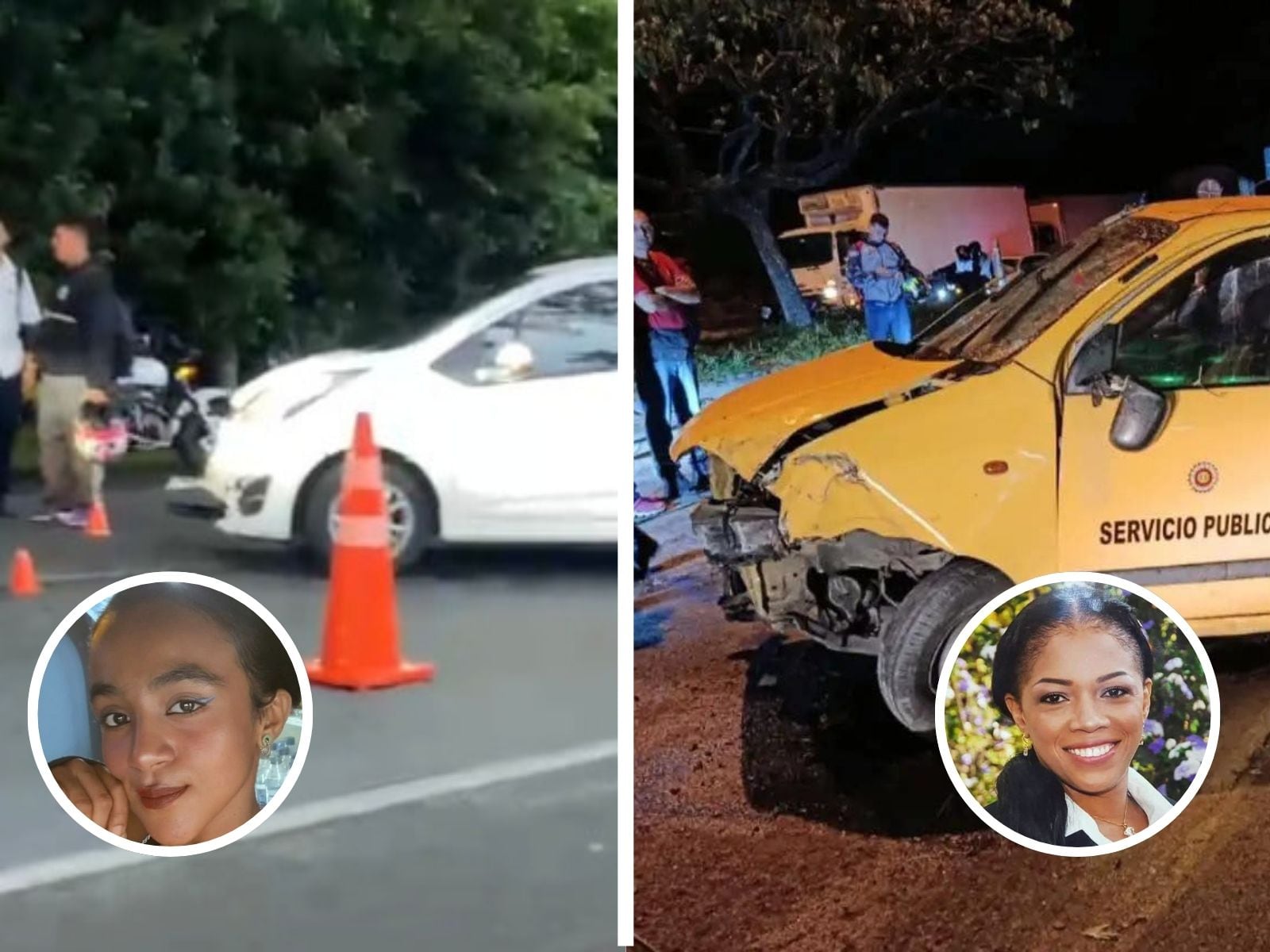 Víctimas en accidentes de tránsito en el sector de Cerritos, Pereira (fotos: redes sociales)