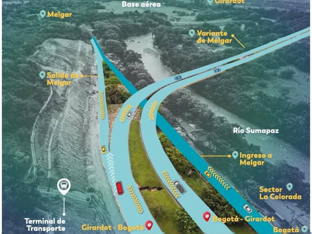 Hoy comienza el desmonte del puente de Tolemaida en la vía Melgar - Bogotá
